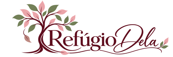 Refúgio Dela Marca Refúgio Dela: árvore com folhas em tons de rosa e verde